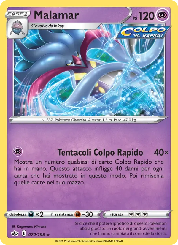 Malamar — Regno Glaciale 70 Italian Pokémon card
