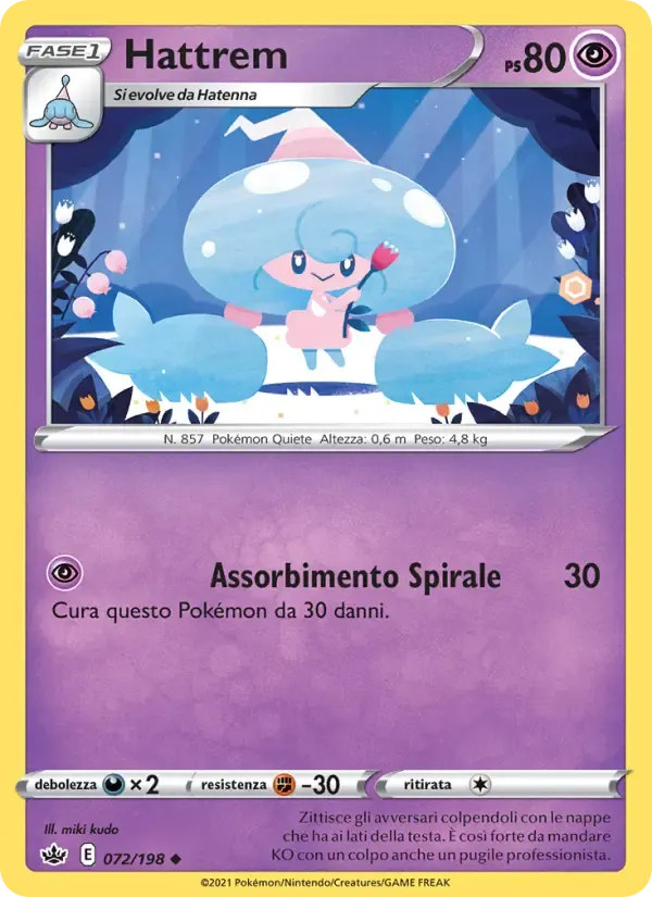 Hattrem — Regno Glaciale 72 Italian Pokémon card