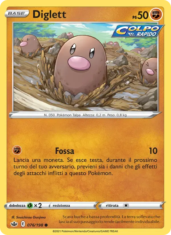 Diglett — Regno Glaciale 76 Italian Pokémon card