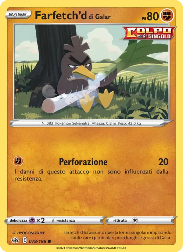 Farfetch'd di Galar — Regno Glaciale 78 Italian Pokémon card