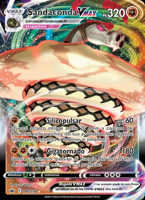 Sandaconda VMAX — Regno Glaciale 90 Italian Pokémon card