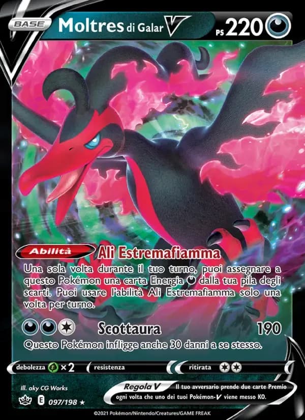Moltres di Galar V — Regno Glaciale 97 Italian Pokémon card