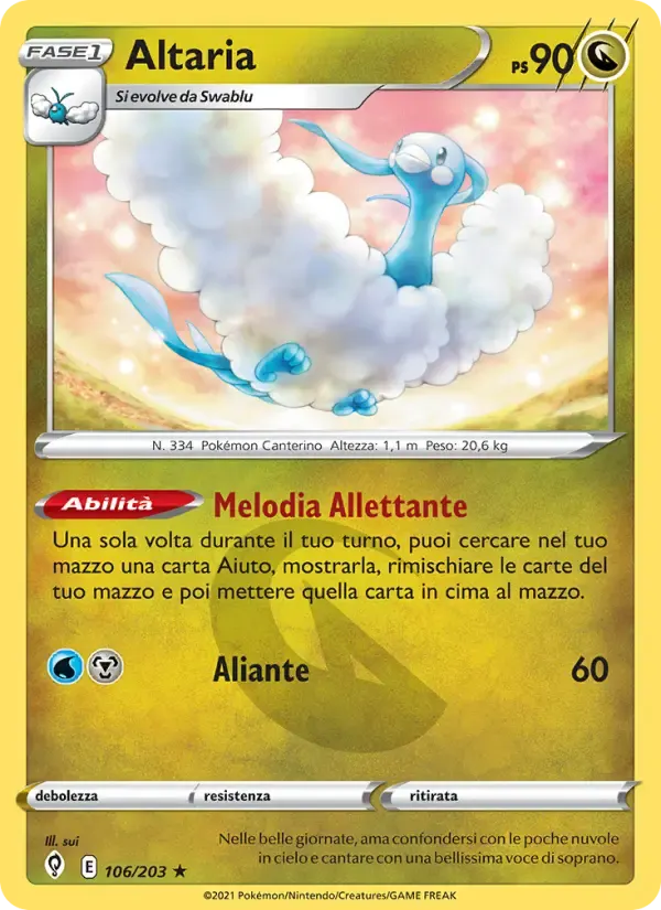 Altaria — Evoluzioni Eteree 106 Italian Pokémon card