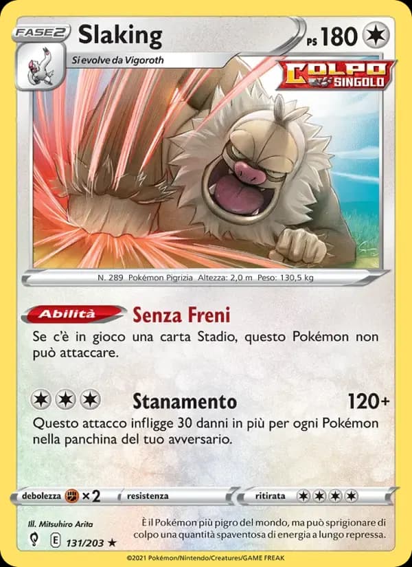 Slaking — Evoluzioni Eteree 131 Italian Pokémon card