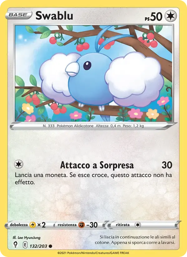 Swablu — Evoluzioni Eteree 132 Italian Pokémon card