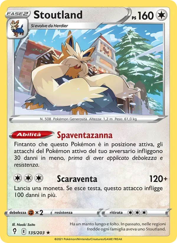 Stoutland — Evoluzioni Eteree 135 Italian Pokémon card