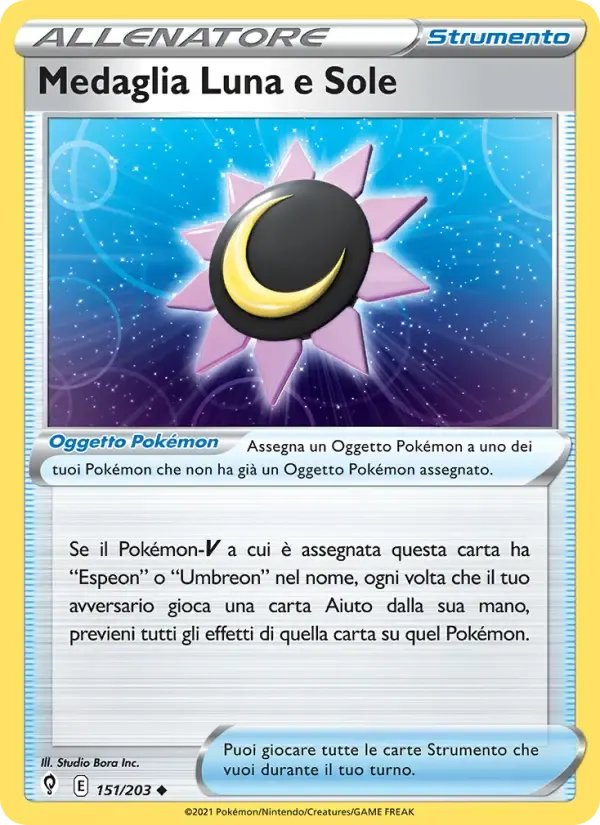 Medaglia Luna e Sole — Evoluzioni Eteree 151 Italian Pokémon card