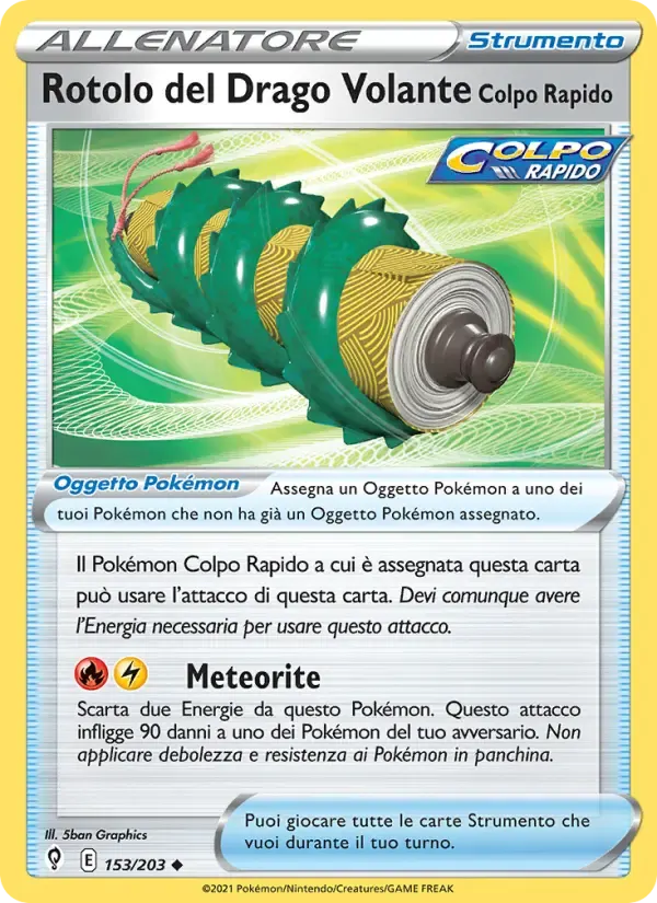 Rotolo del Drago Volante Colpo Rapido — Evoluzioni Eteree 153 Italian Pokémon card