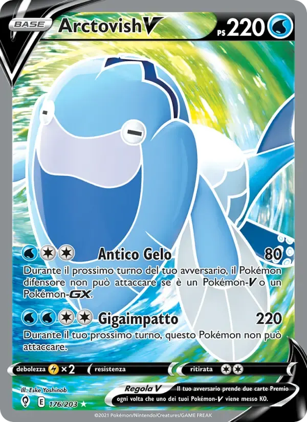 Arctovish V — Evoluzioni Eteree 176 Italian Pokémon card