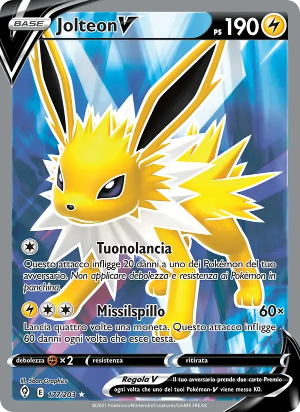 Jolteon V — Evoluzioni Eteree 177 Italian Pokémon card