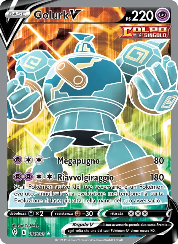 Golurk V — Evoluzioni Eteree 181 Italian Pokémon card