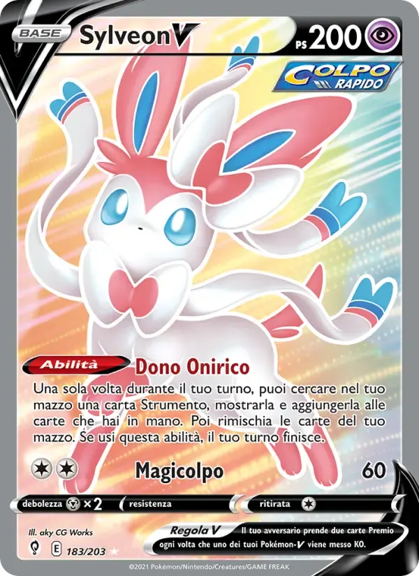 Sylveon V — Evoluzioni Eteree 183 Italian Pokémon card