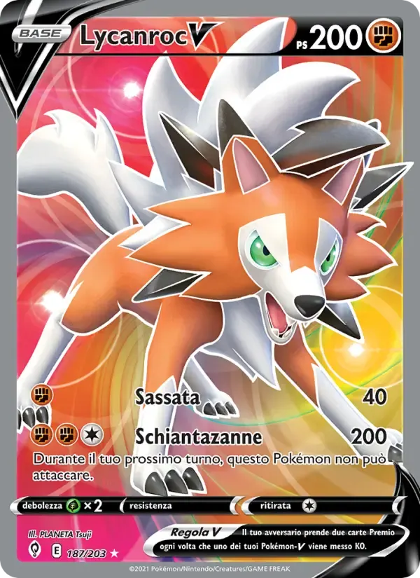 Lycanroc V — Evoluzioni Eteree 187 Italian Pokémon card