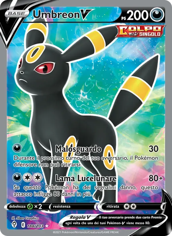 Umbreon V — Evoluzioni Eteree 188 Italian Pokémon card