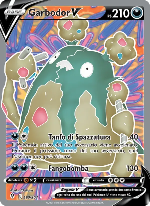 Garbodor V — Evoluzioni Eteree 190 Italian Pokémon card