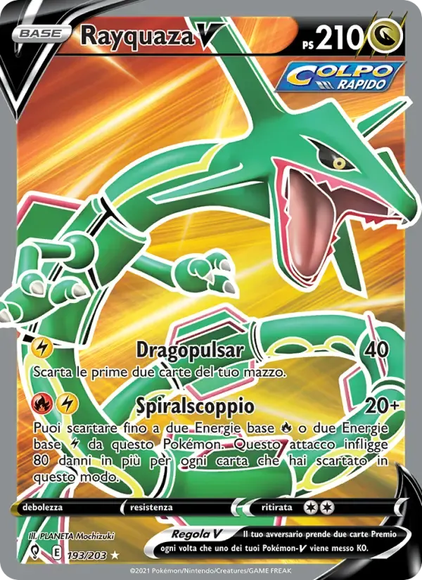 Rayquaza V — Evoluzioni Eteree 193 Italian Pokémon card