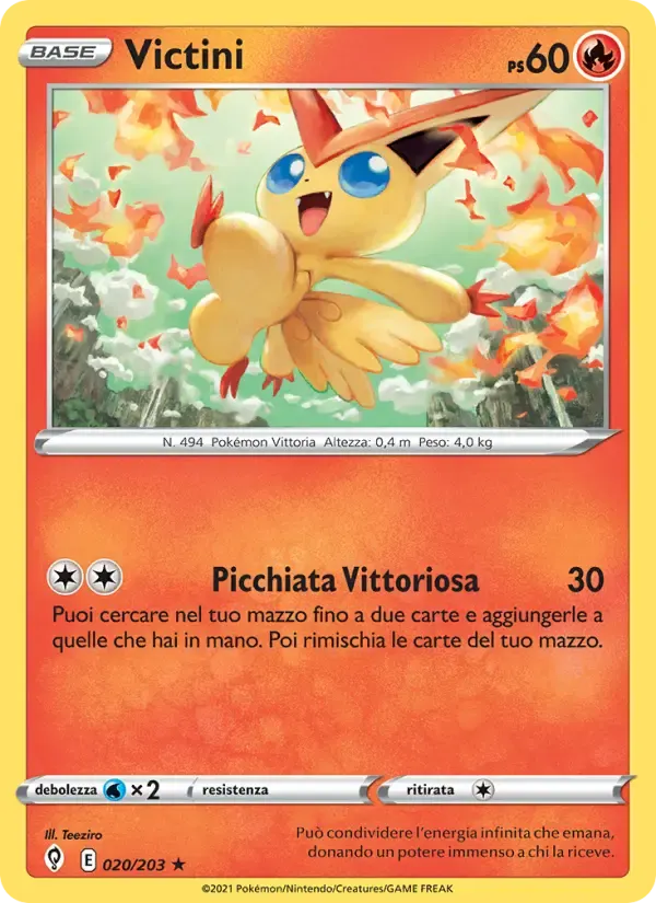 Victini — Evoluzioni Eteree 20 Italian Pokémon card