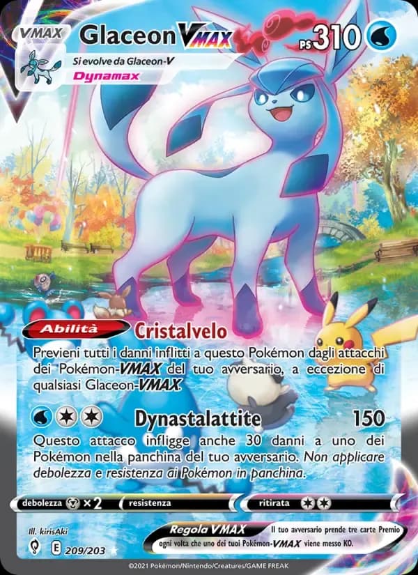 Glaceon VMAX — Evoluzioni Eteree 209 Italian Pokémon card