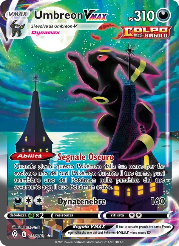 Umbreon VMAX — Evoluzioni Eteree 215 Italian Pokémon card