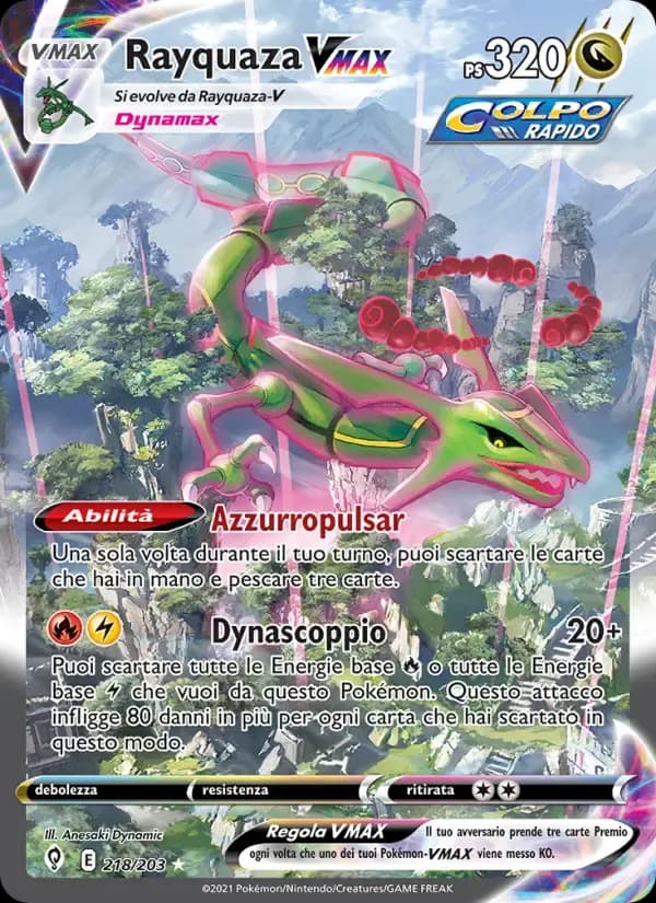 Rayquaza VMAX — Evoluzioni Eteree 218 Italian Pokémon card