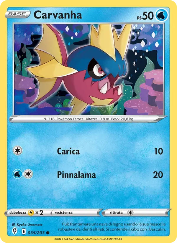 Carvanha — Evoluzioni Eteree 35 Italian Pokémon card