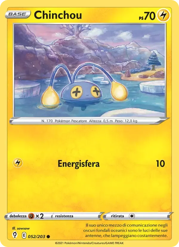 Chinchou — Evoluzioni Eteree 52 Italian Pokémon card