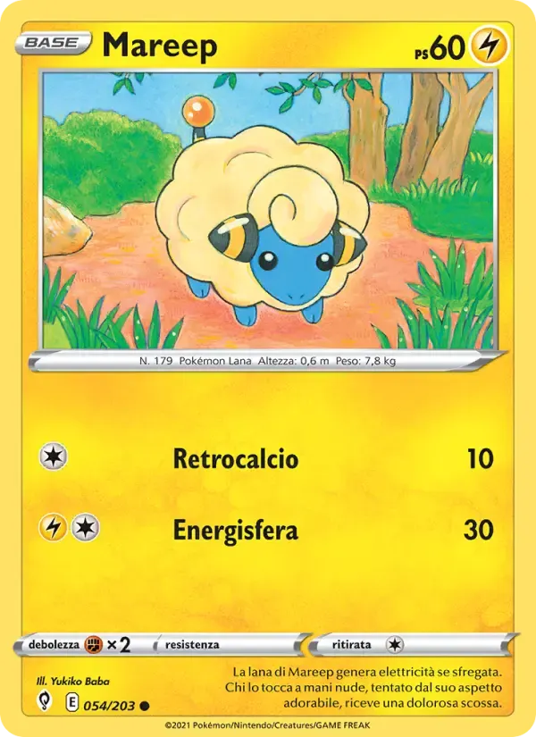 Mareep — Evoluzioni Eteree 54 Italian Pokémon card