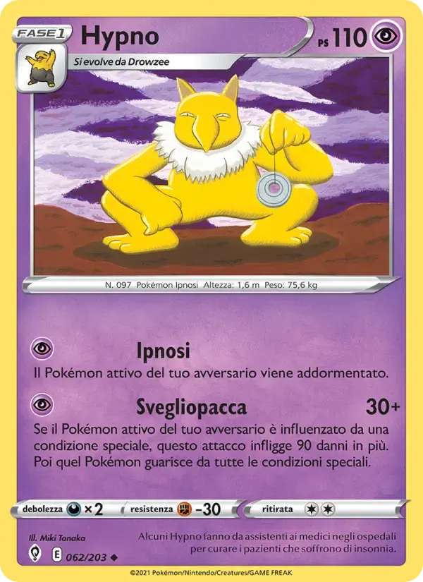Hypno — Evoluzioni Eteree 62 Italian Pokémon card