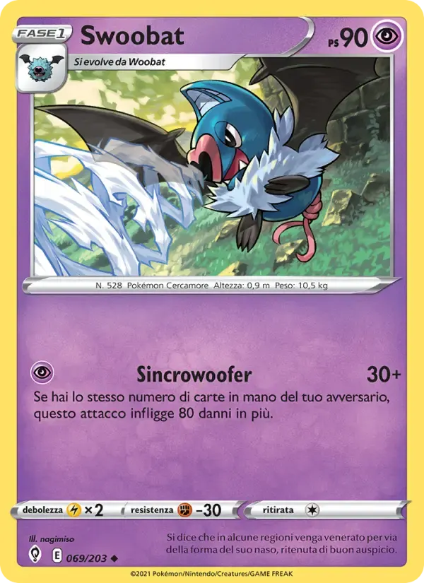 Swoobat — Evoluzioni Eteree 69 Italian Pokémon card