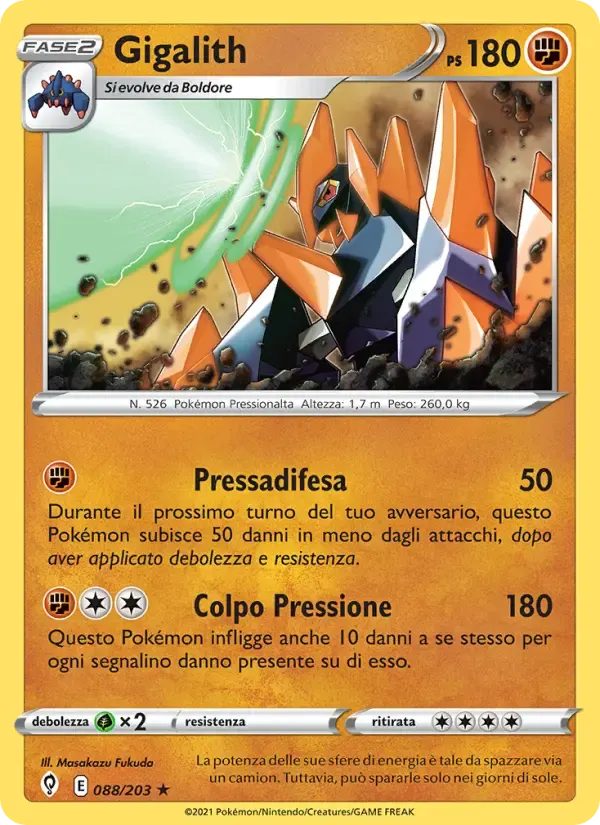 Gigalith — Evoluzioni Eteree 88 Italian Pokémon card