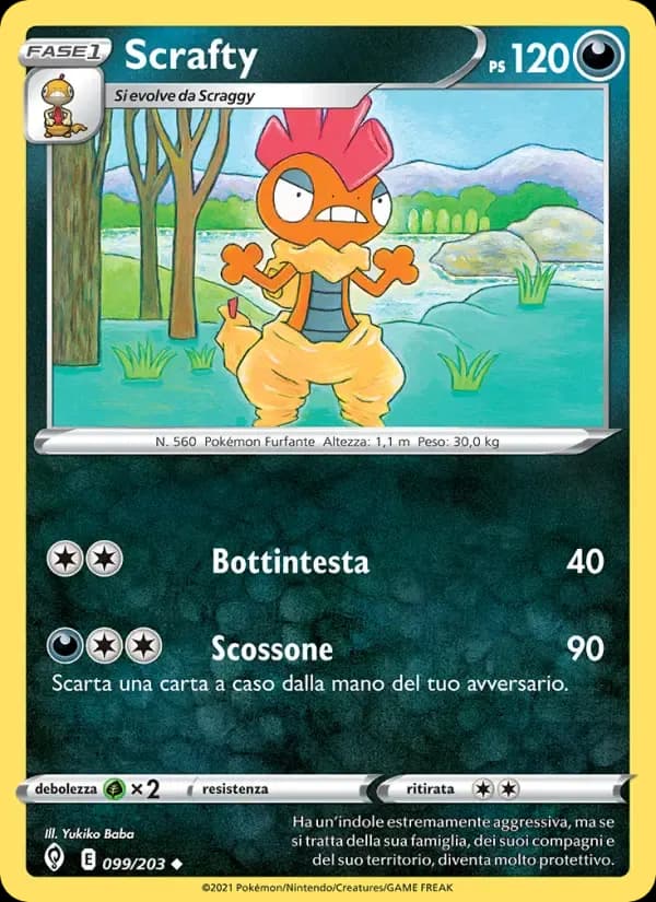 Scrafty — Evoluzioni Eteree 99 Italian Pokémon card