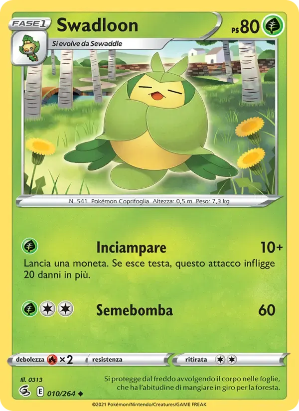 Swadloon — Colpo Fusione 10 Italian Pokémon card