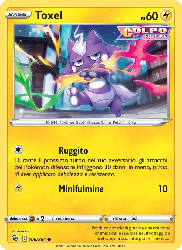 Toxel — Colpo Fusione 106 Italian Pokémon card