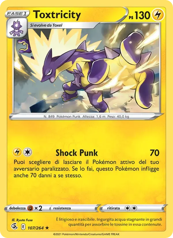 Toxtricity — Colpo Fusione 107 Italian Pokémon card