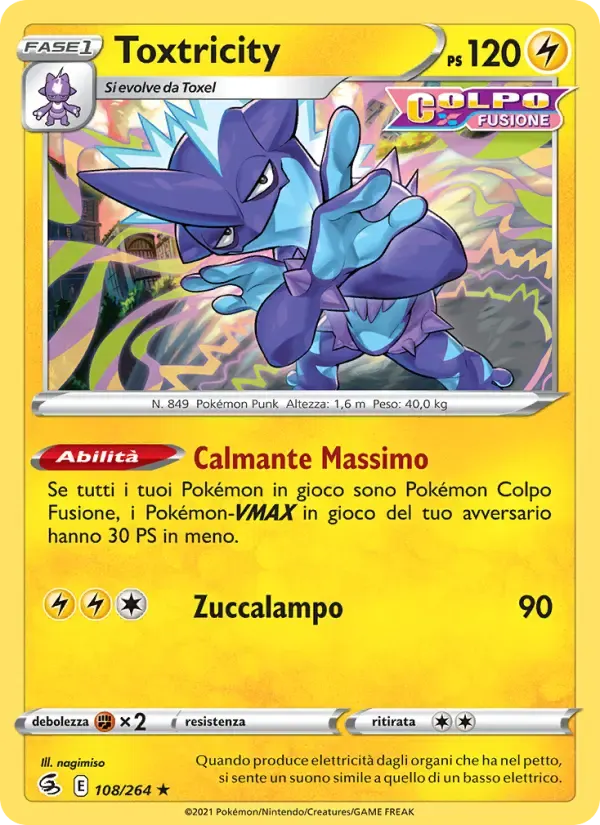 Toxtricity — Colpo Fusione 108 Italian Pokémon card