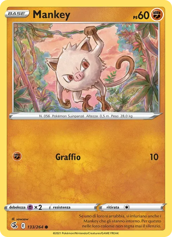 Mankey — Colpo Fusione 133 Italian Pokémon card
