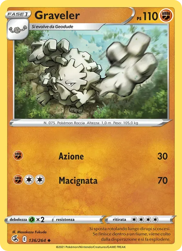 Graveler — Colpo Fusione 136 Italian Pokémon card