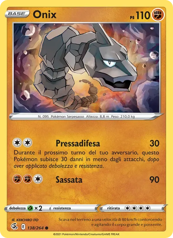 Onix — Colpo Fusione 138 Italian Pokémon card
