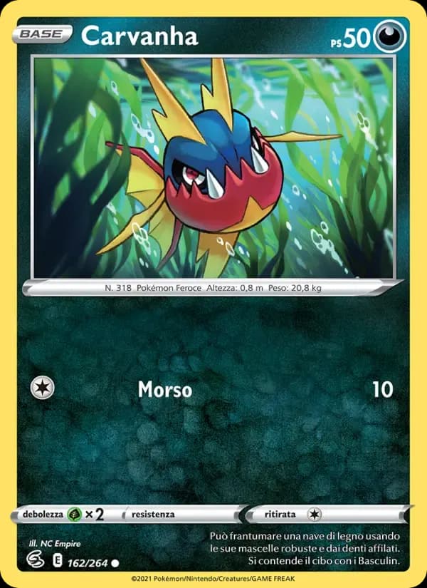 Carvanha — Colpo Fusione 162 Italian Pokémon card
