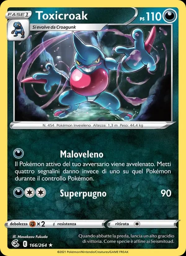 Toxicroak — Colpo Fusione 166 Italian Pokémon card