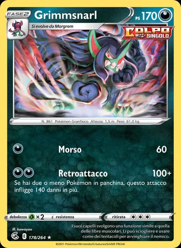 Grimmsnarl — Colpo Fusione 178 Italian Pokémon card