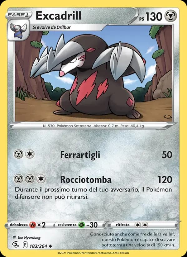 Excadrill — Colpo Fusione 183 Italian Pokémon card