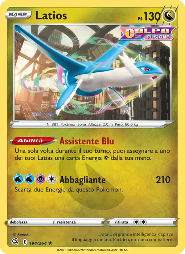 Latios — Colpo Fusione 194 Italian Pokémon card