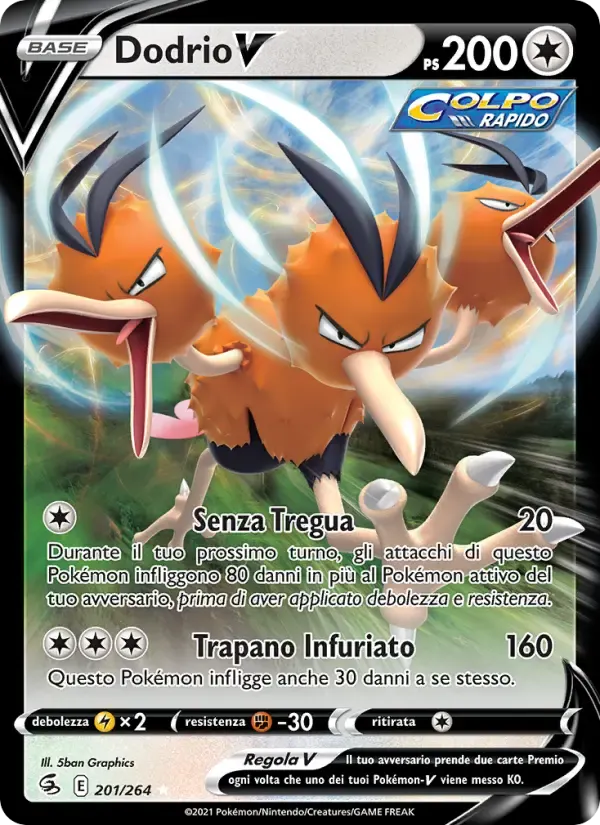 Dodrio V — Colpo Fusione 201 Italian Pokémon card