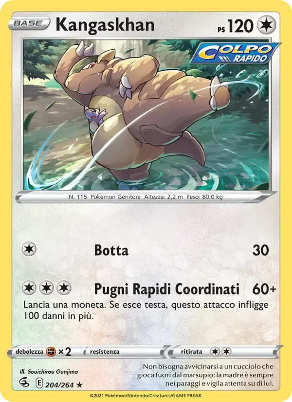 Kangaskhan — Colpo Fusione 204 Italian Pokémon card