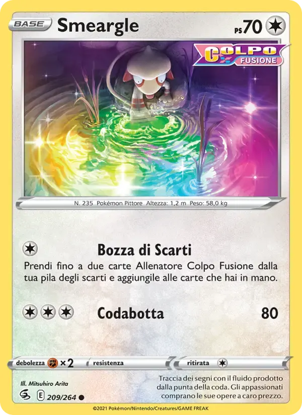 Smeargle — Colpo Fusione 209 Italian Pokémon card