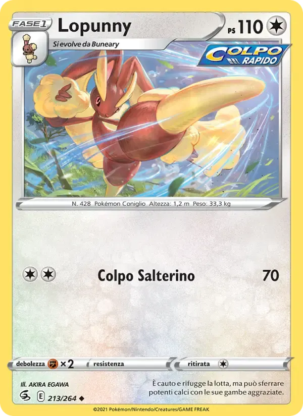 Lopunny — Colpo Fusione 213 Italian Pokémon card