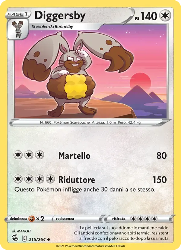 Diggersby — Colpo Fusione 215 Italian Pokémon card