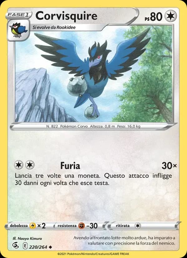 Corvisquire — Colpo Fusione 220 Italian Pokémon card