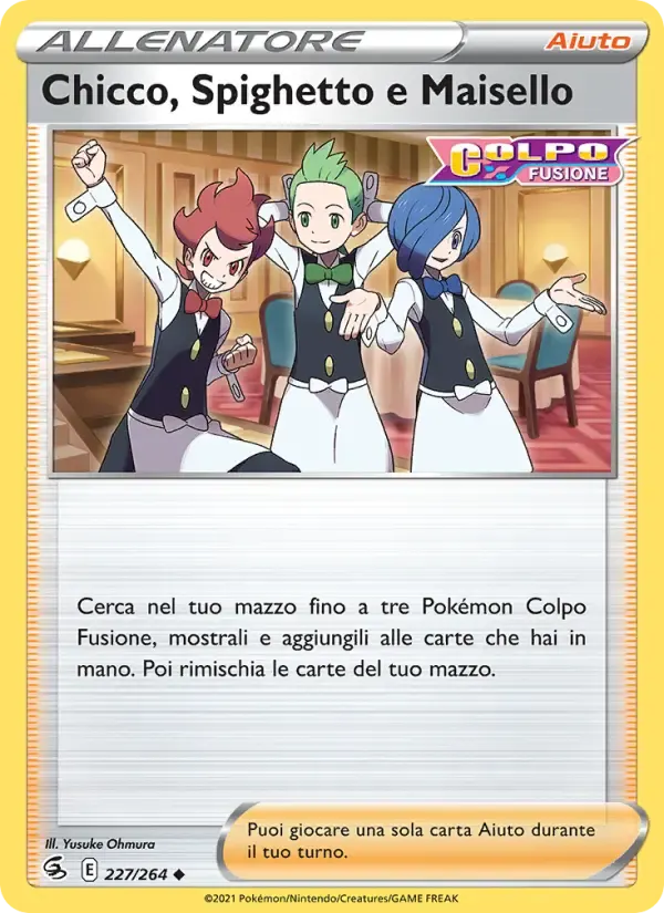 Chicco, Spighetto e Maisello — Colpo Fusione 227 Italian Pokémon card